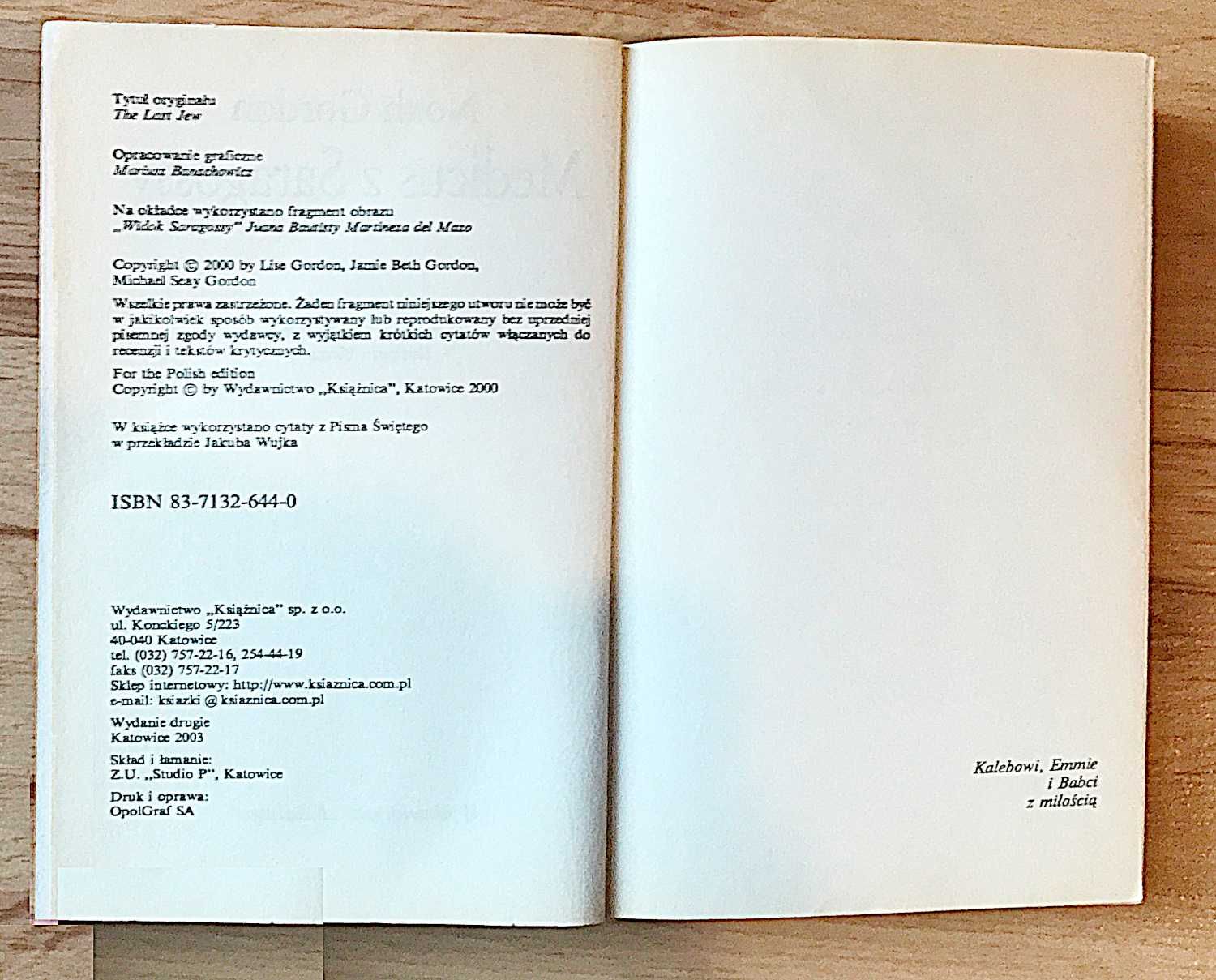 Judaica Noah Gordon Rabin i Medicus z Saragossy kpl 2 +
