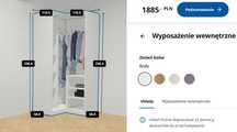 Szafa PAX IKEA narożna 110x236x60 drzwi uchylne ciemny brąz z drążkiem