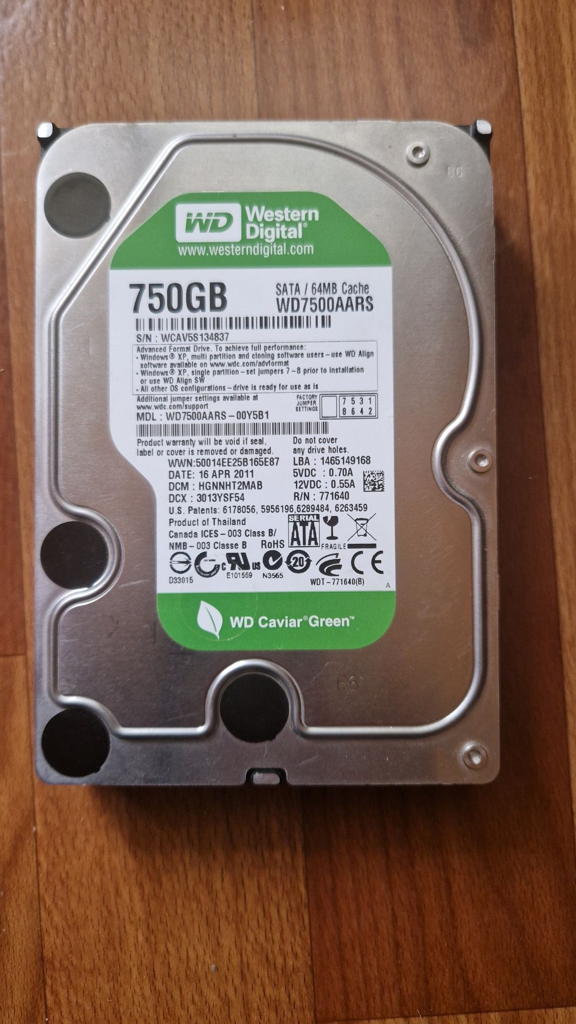 Жорсткий диск HDD WD 750 GB WD750OAARS 3.5