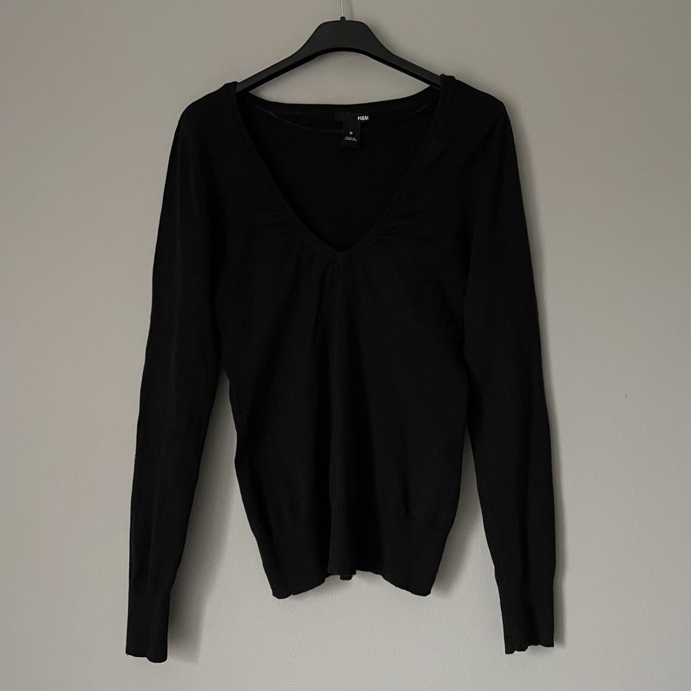 Sweterek czarny H&M bawełna poliamid elastan S