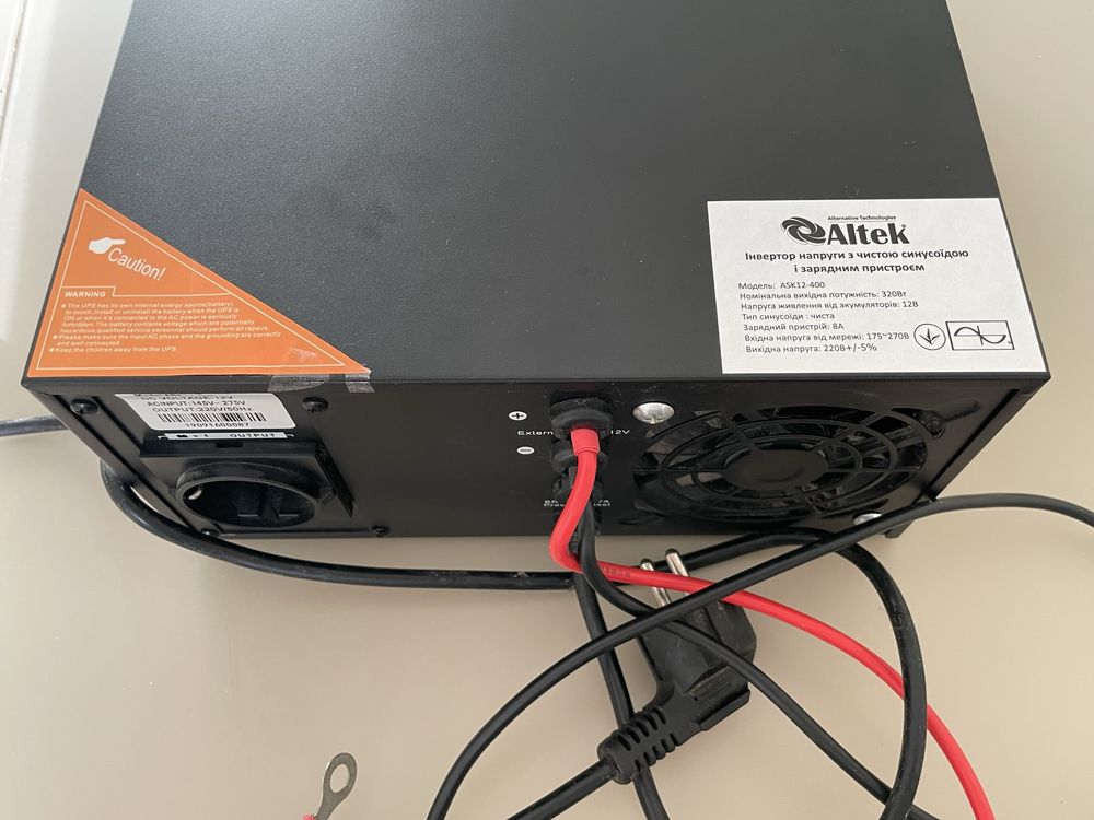 Інвертор з чистою синусоїдою Altek ASK12-400VA 320 Вт перетвор напруги