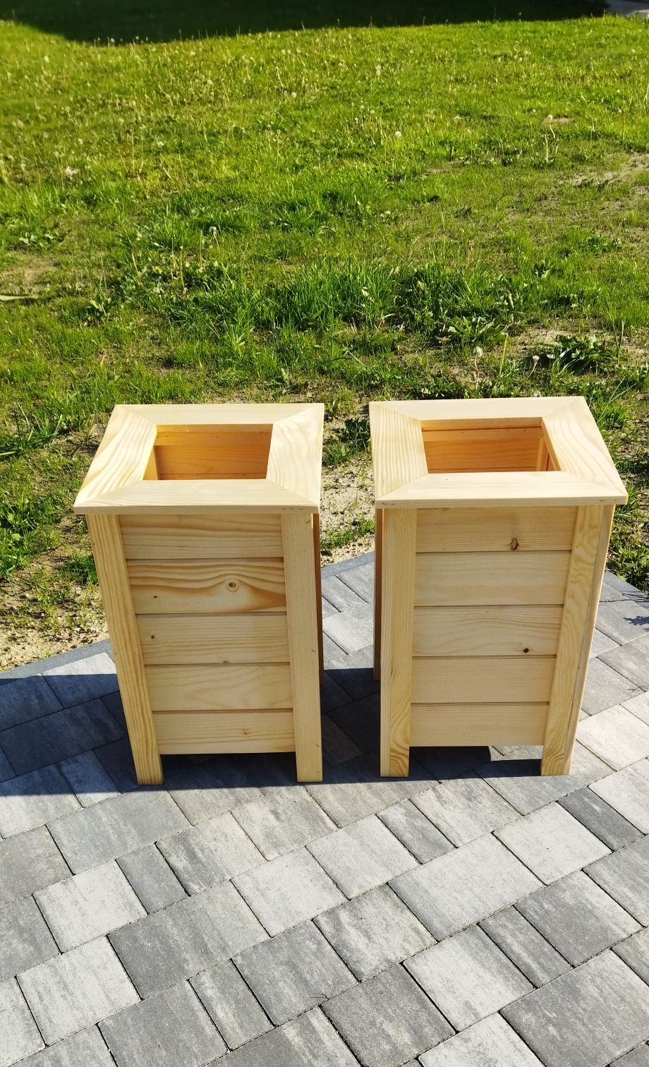 Donica drewniana tarasowa wysoka i długa 38x68x56