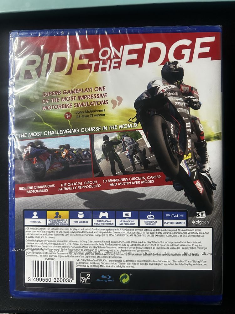 TT isle of mam ride on the edge w folii PS4