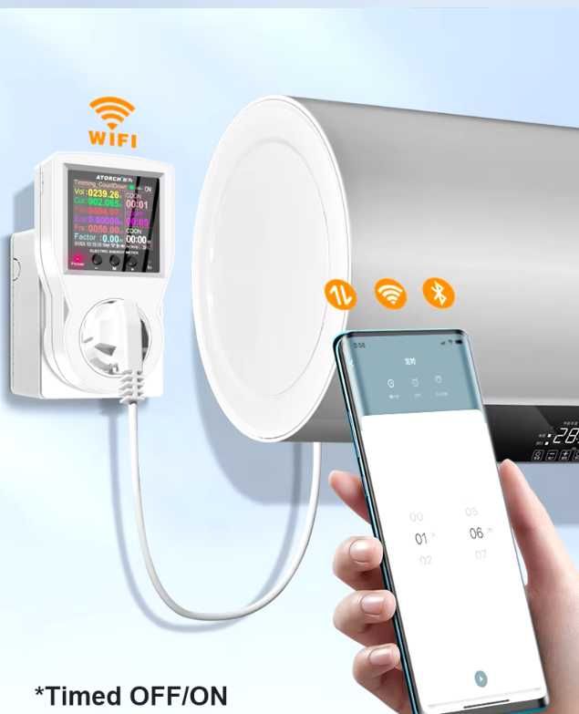 Розумна розетка Цифровий ватметр AC85-265V 16A Tuya WIFI