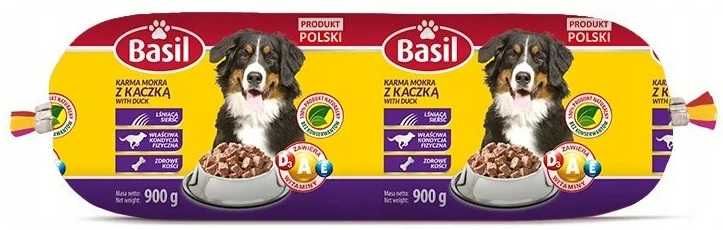 Karma mokra dla psa 20 szt z KACZKĄ Basil 900 g