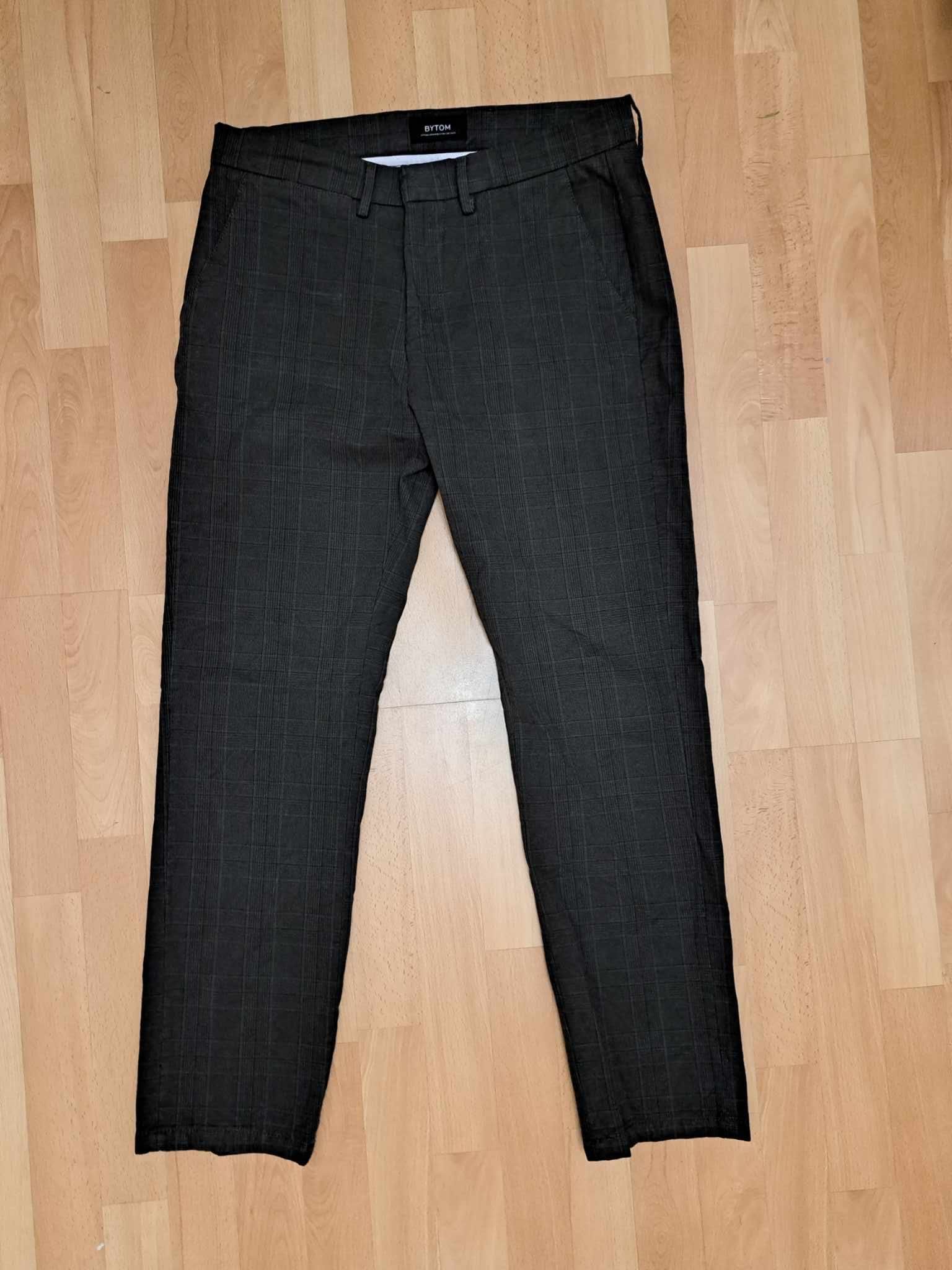 Spodnie materiałowe Bytom W31 L32 ciemne kratka nie noszone M/L