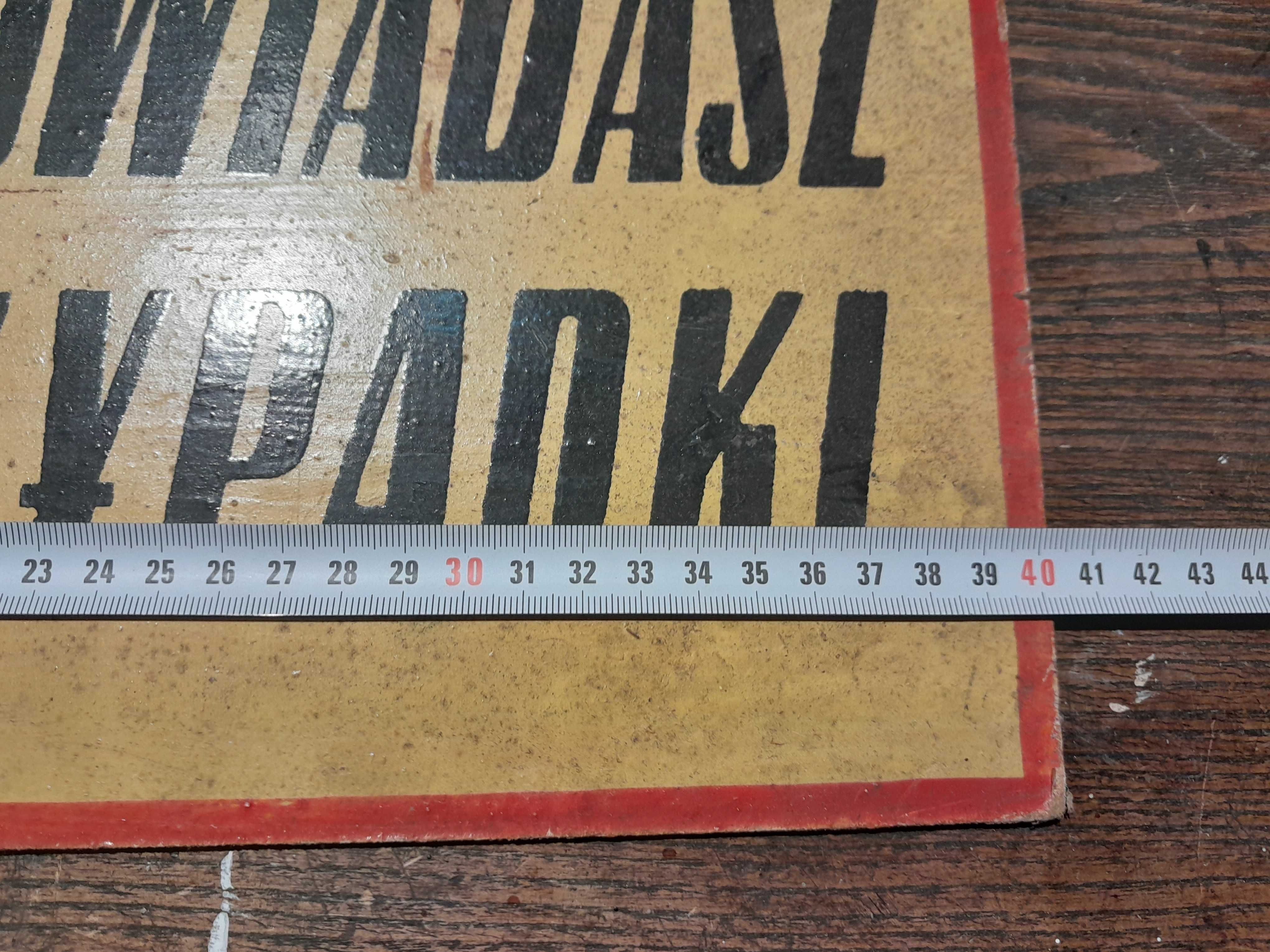 Stara tablica informacyjna BHP zabytek PRL zakładowa vintage retro