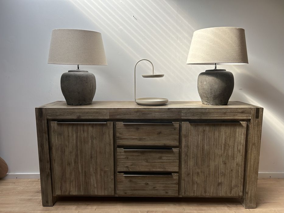 Komoda drewniana nowoczesna szara akacja loft