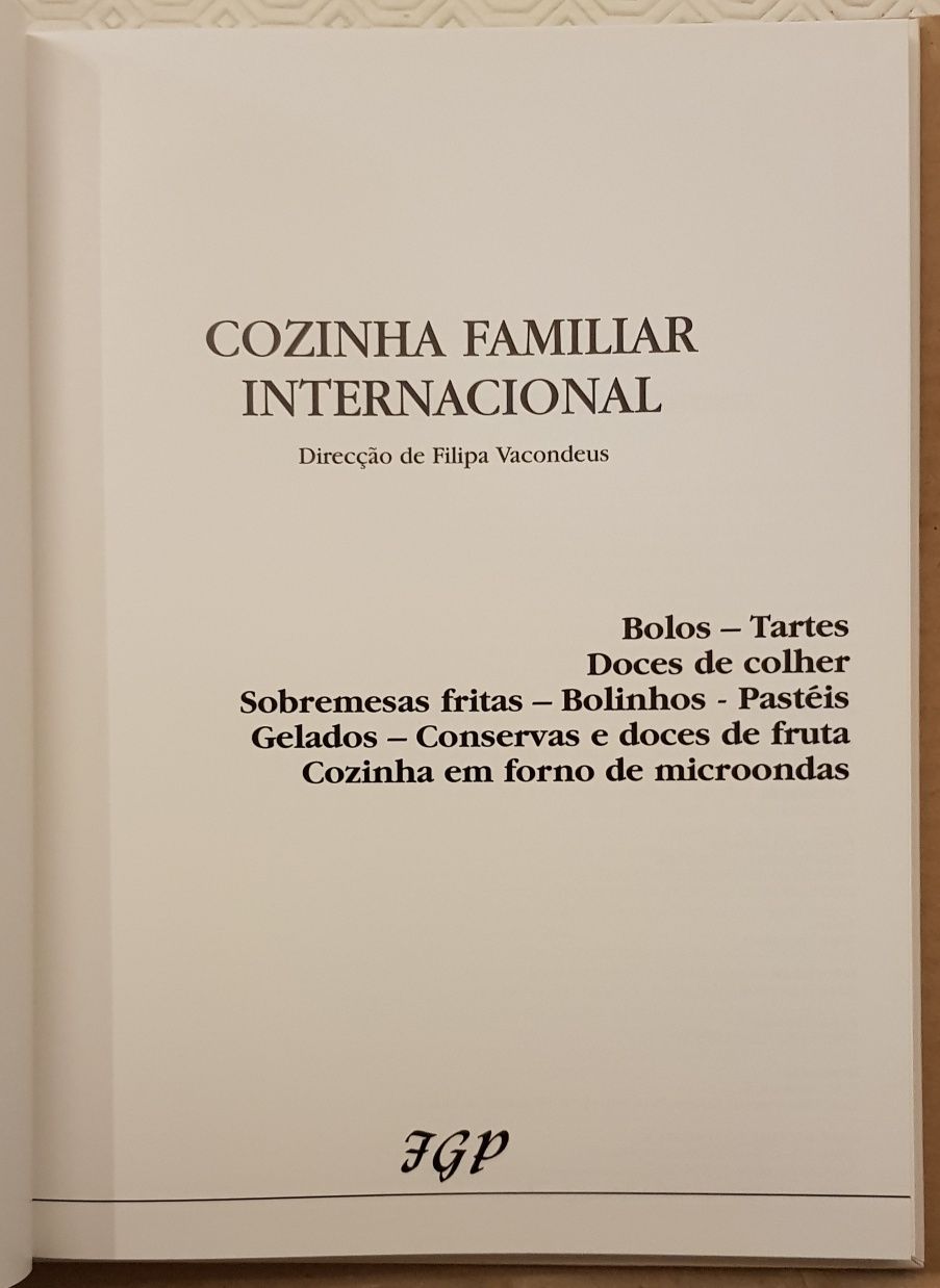 Cozinha familiar internacional  de Filipa Vacondeus - 5 livros novos