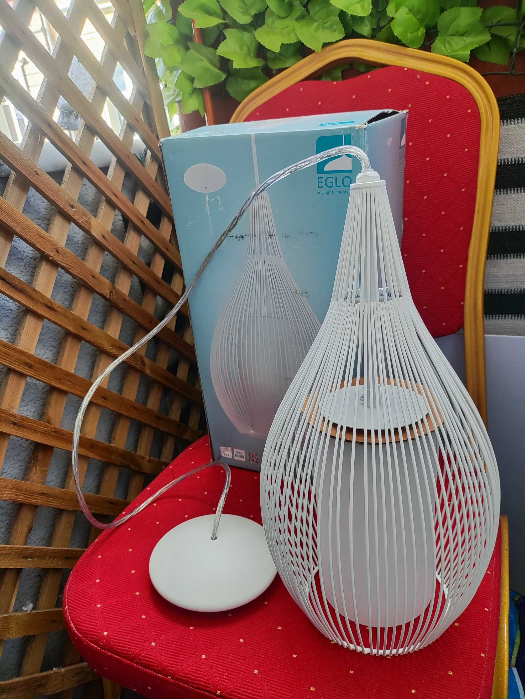 Lampa Biała wisząca metalowa żyrandol Eglo Razoni 92251 sufitowa sufit