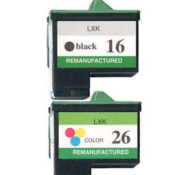 2 X TINTEIRO Compatiovel Lexmark 16 Preto + 26 Cores.