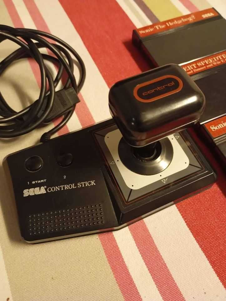 Master System control stick e 3 jogos