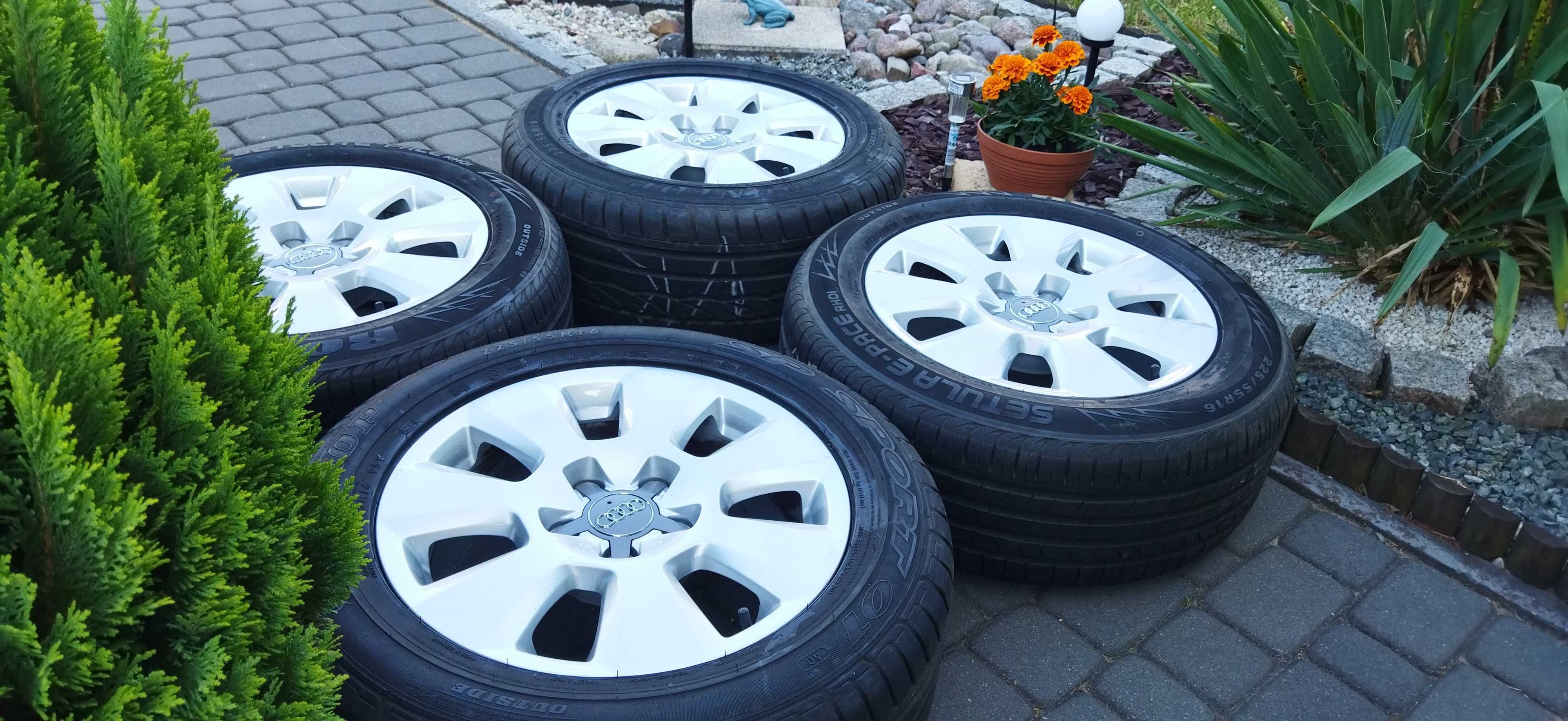 5x112 16 Cali Koła Alu Lato 225/55/16 Audi A4 B7 B8 A6 C5 C6 Oryginał