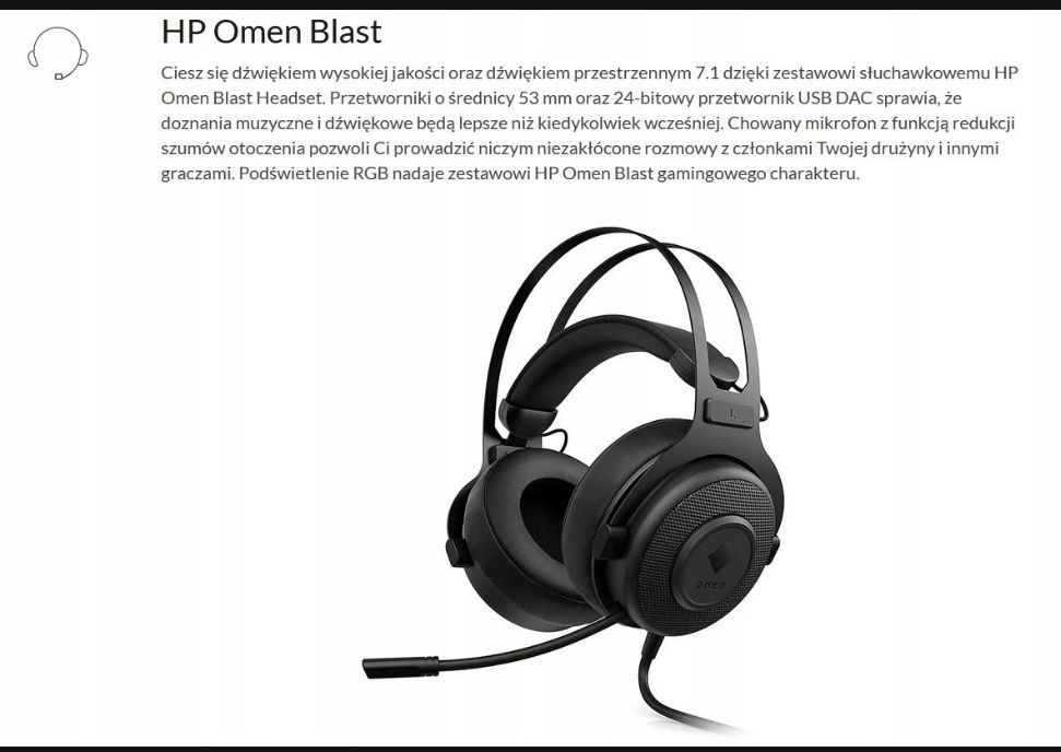 Słuchawki Omen Blast Headset 7.1 VSS