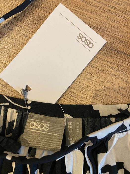 Asos top hiszpanka nowy czarno biały 34 xs
