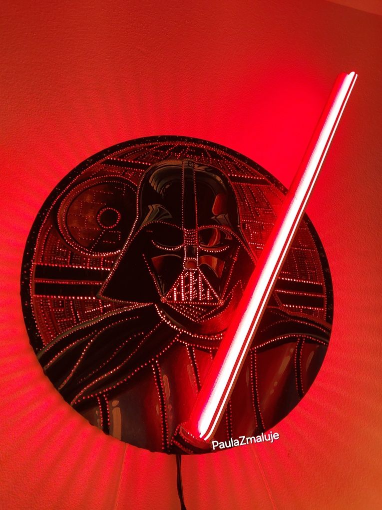 Darth Vader, Obraz , Lampa , Neon ,Miecz