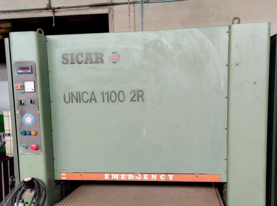 Lixadora calibradora cintas Sicar Unica  de rolos 1100mm 2 rolos