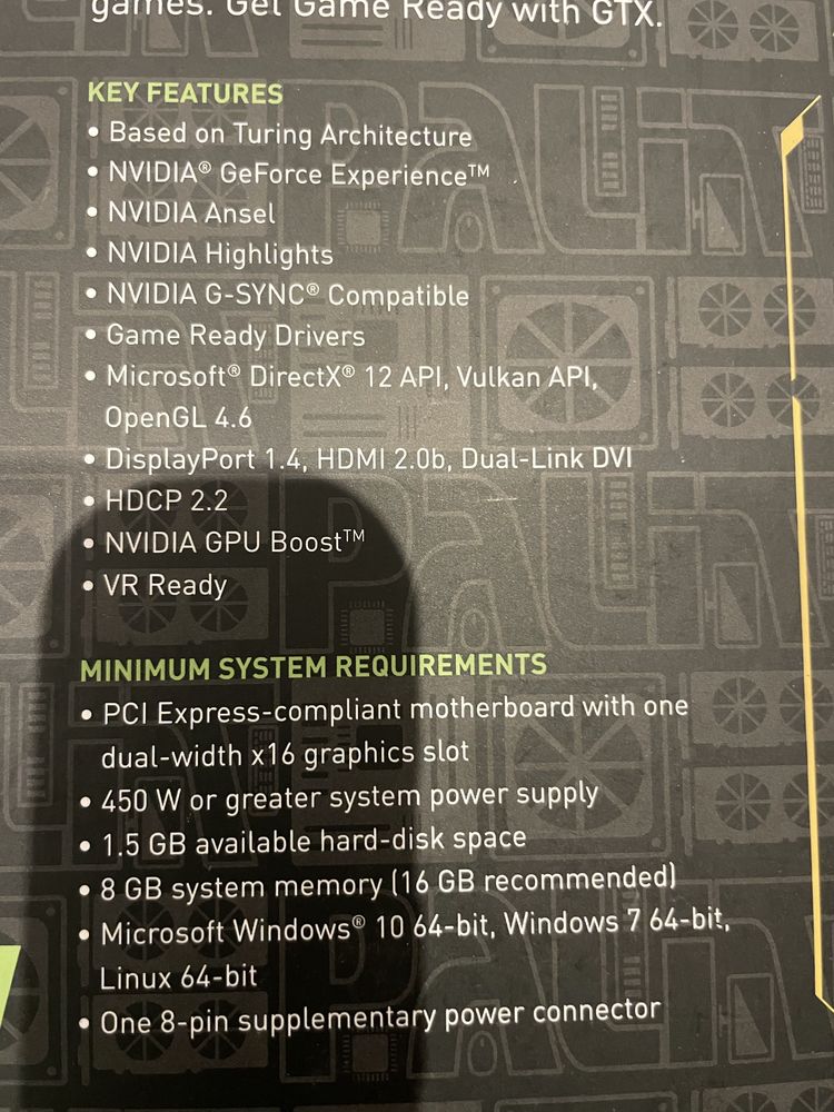 Видеокарта GamingPro OC PALIT Geforce GTX-1660 super