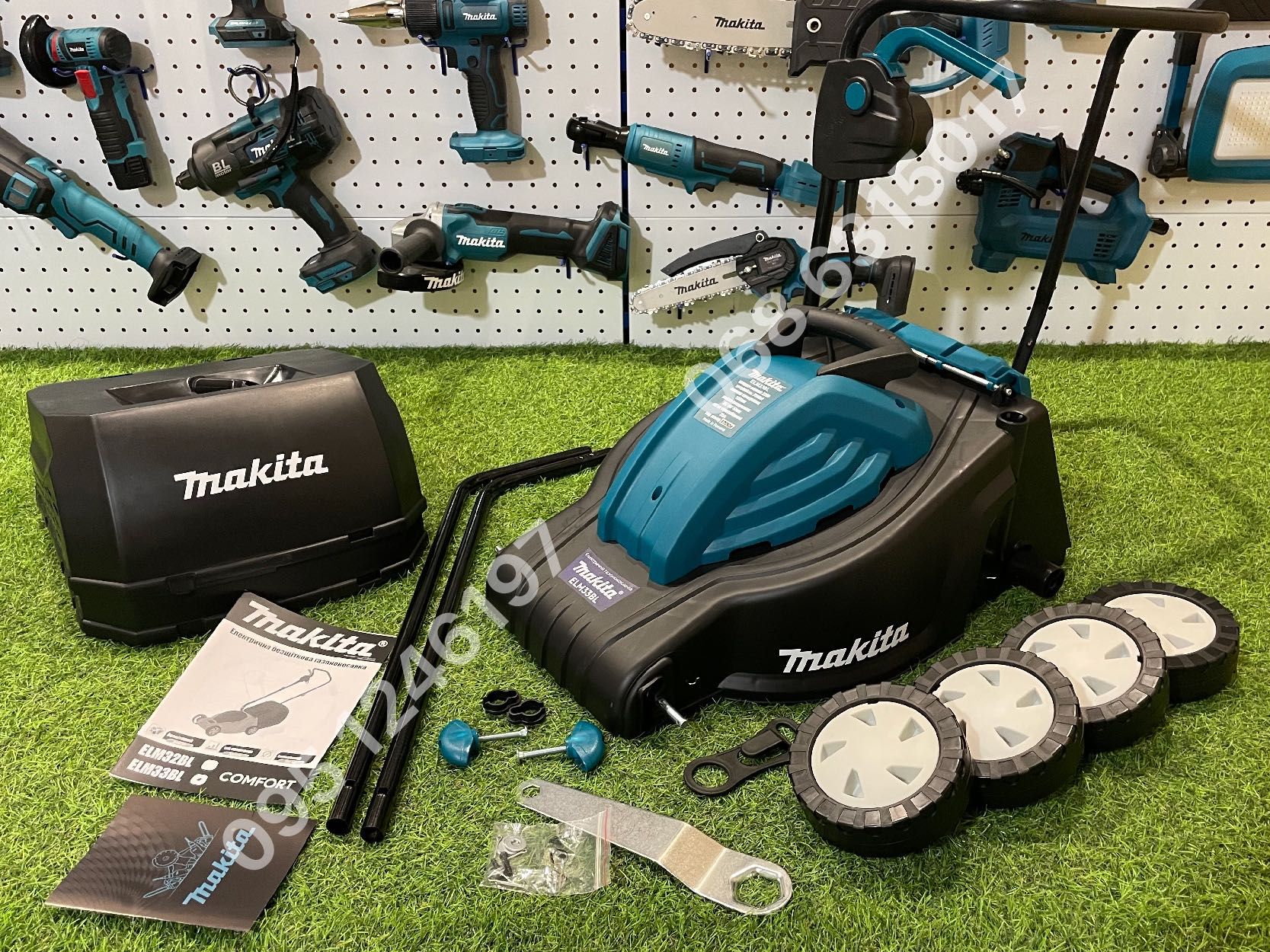 Электрическая Газонокосилка Makita ELM33BL косилка для травы 2500Ватт