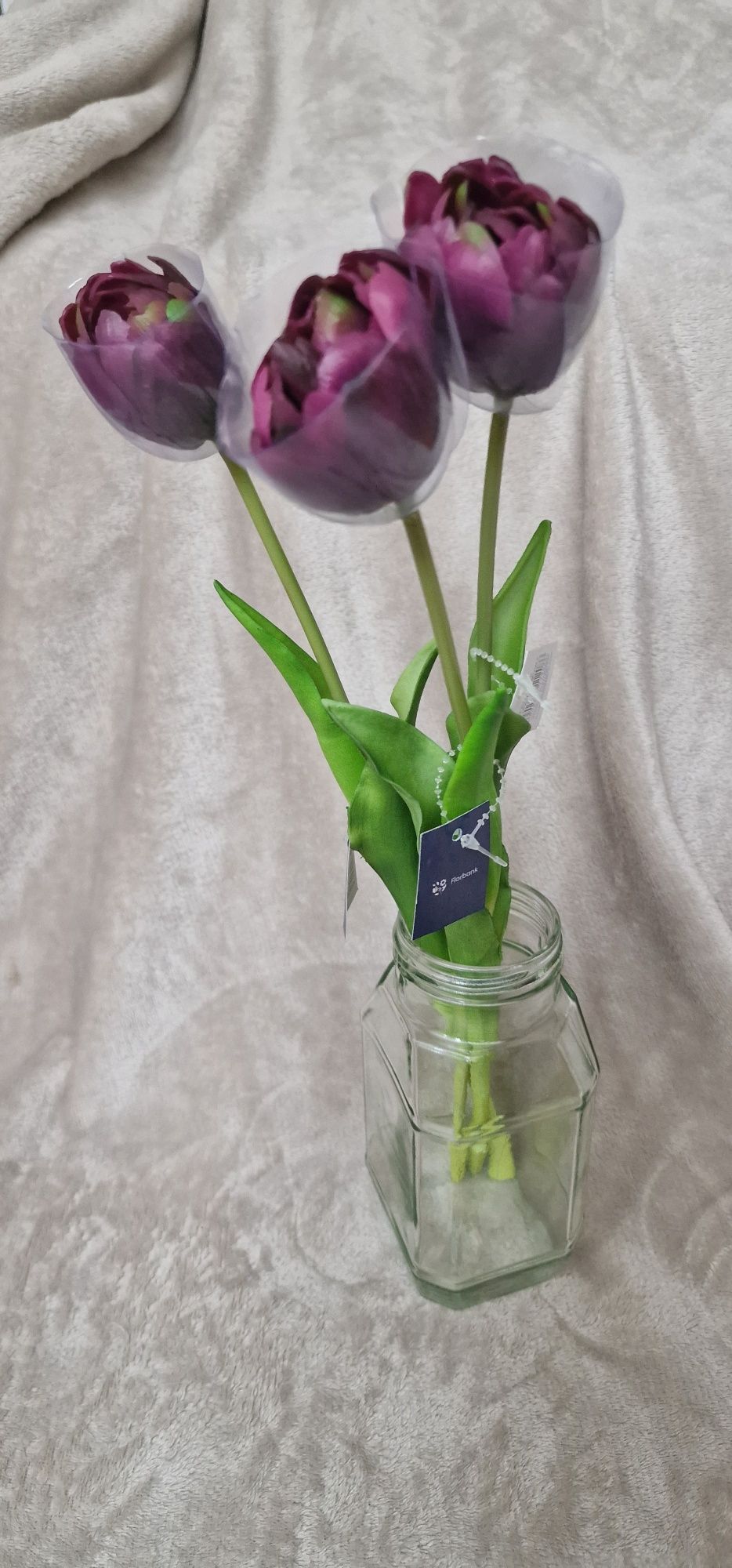Fioletowy gumowy kwitnący tulipan - cena za 1 sztukę