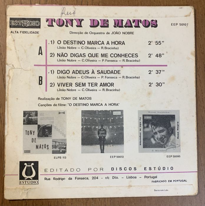 Tony de matos 45 rpm