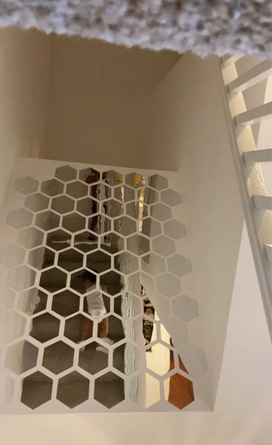 24szt naklejki lustrzane hexagon srebrne lustro ozdoba dekoracja