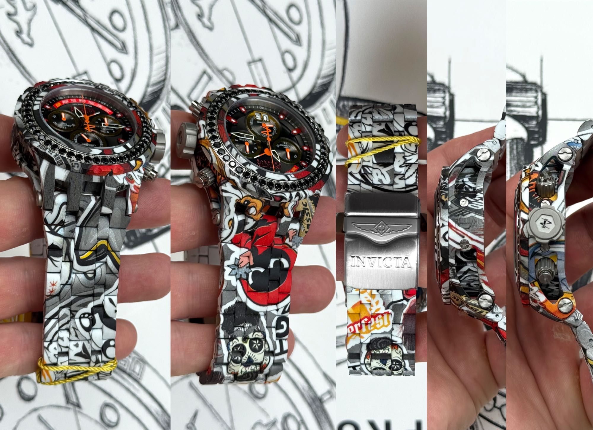 Invicta 32252 Subaqua Reserve 52 мм. Graffiti HydroPlated 500 MT Swiss