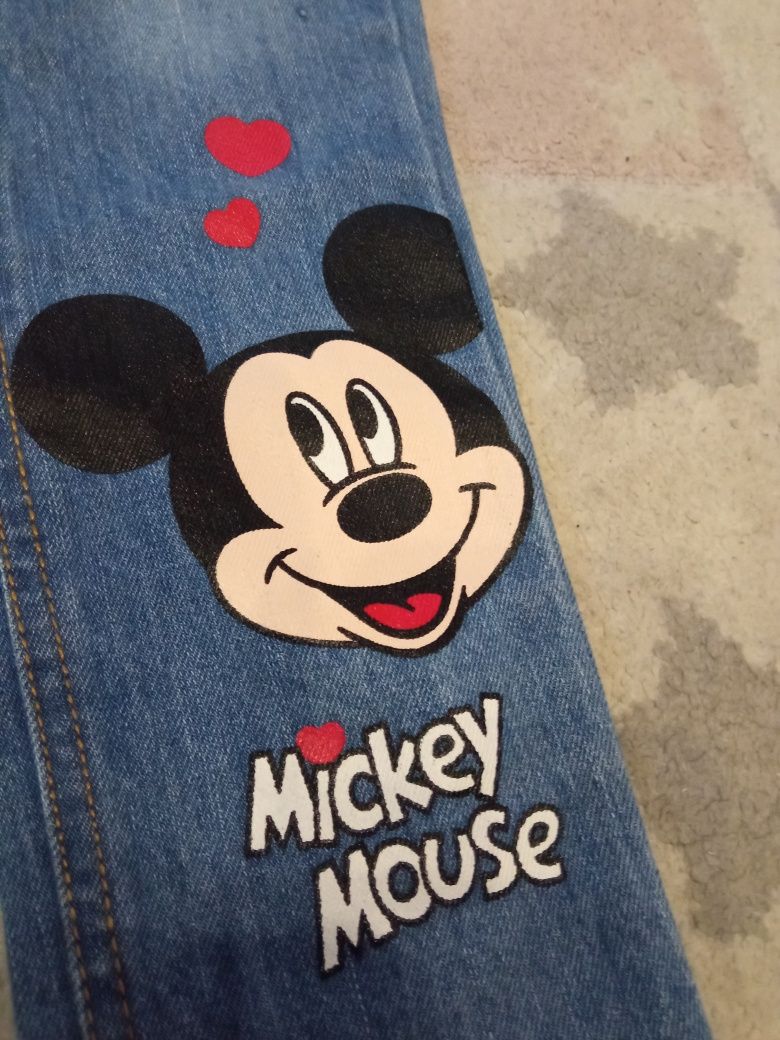 Spodnie jeans Minnie Disney r.128 nowe