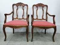Dwa piękne krzesła ludwikowskie z poręczami trony