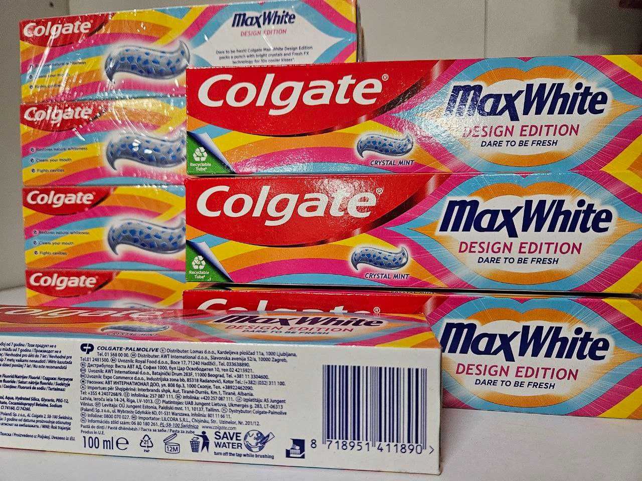 Зубна паста COLGATE , 100мл ; зубна паста; Max White Design Edition