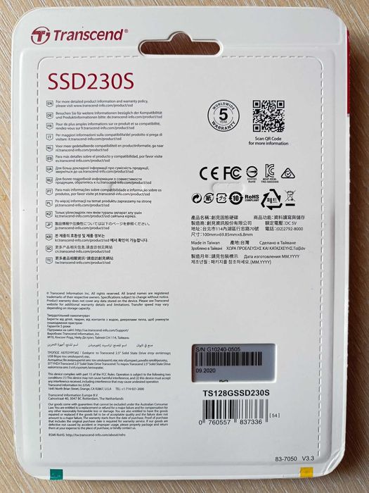 Продам SSD Transcend TS128GSSD230S новый