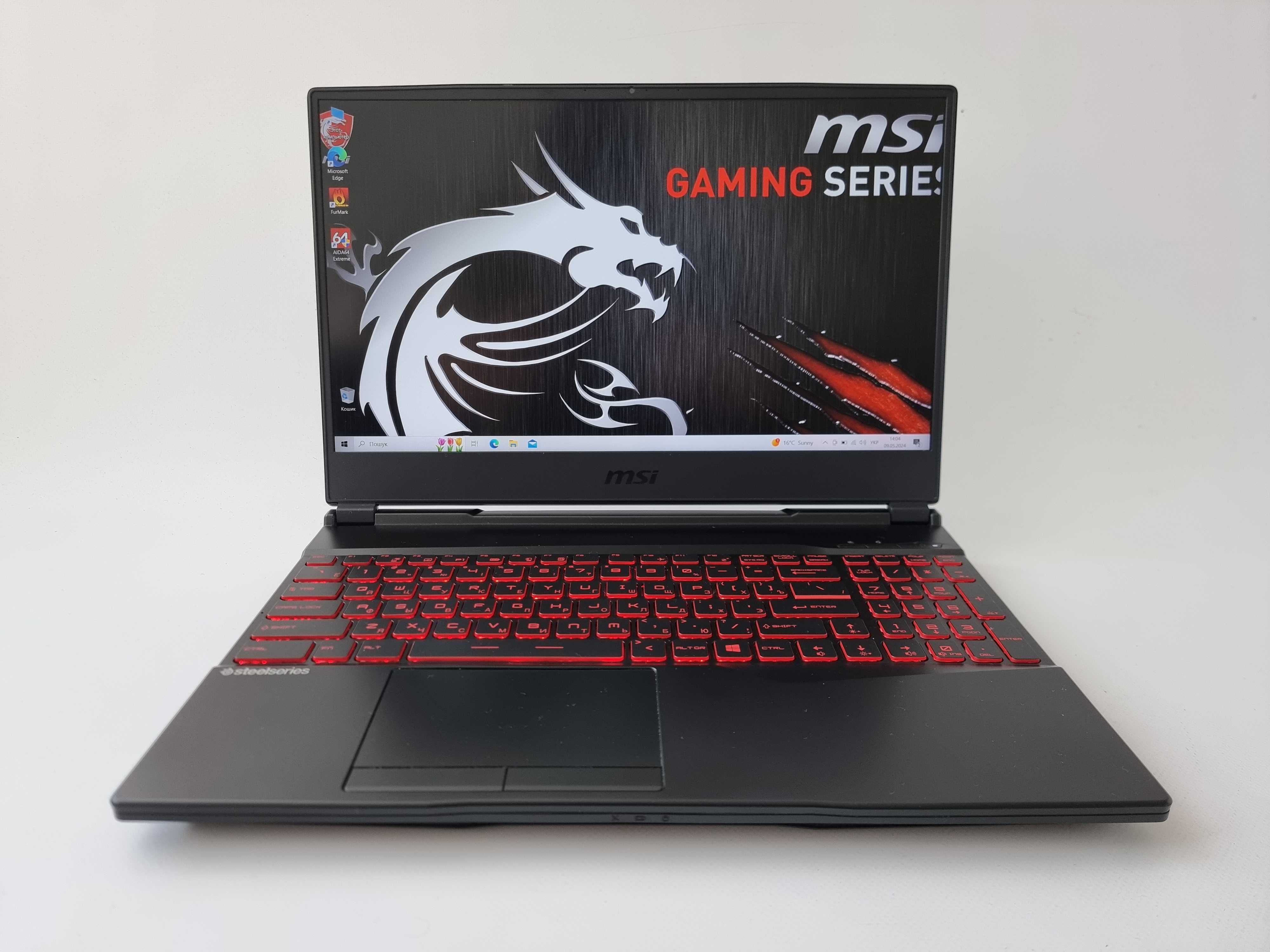 Ноутбук MSI GL65 Leopard i7 10750H/GTX 1660TI/RAM 16GB/SSD 512GB/144Hz