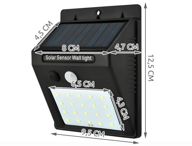 Candeeiro Luz solar LED Sensor de movimento para exterior Novos