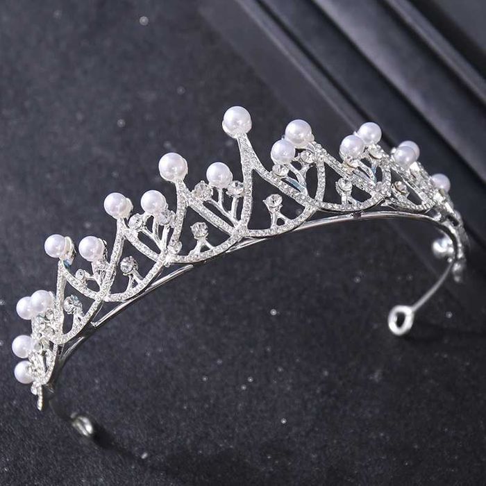Tiara para noiva com pérolas e cristais acessório noiva
