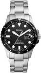* Fossil -50% męski zegarek na rękę, czarny/srebrny 42 mm Fb-01 Fs5652