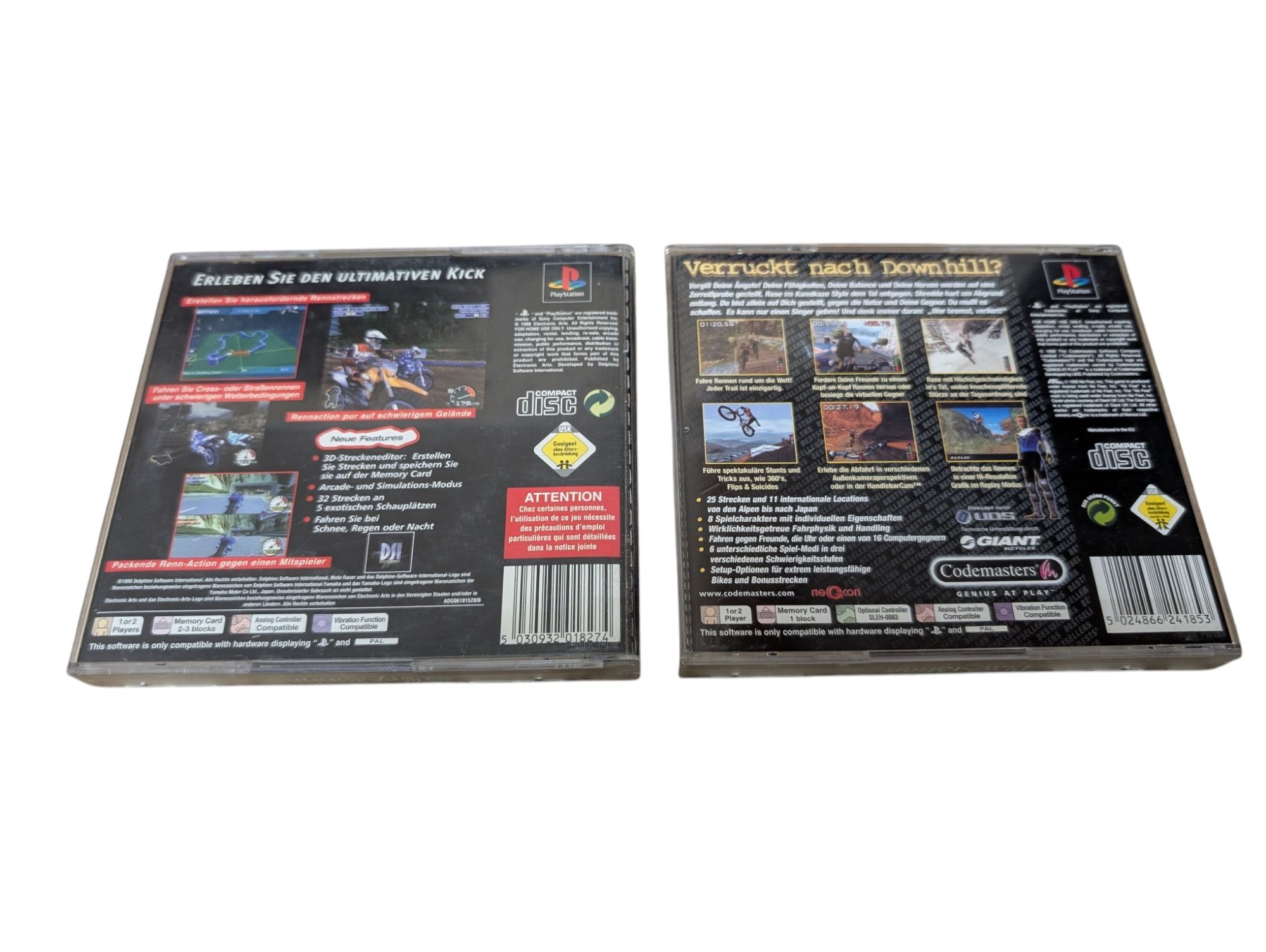 Zestaw gier PSX PS1 gry Moto Racer 2 No Fear Downhill Mountain Biking