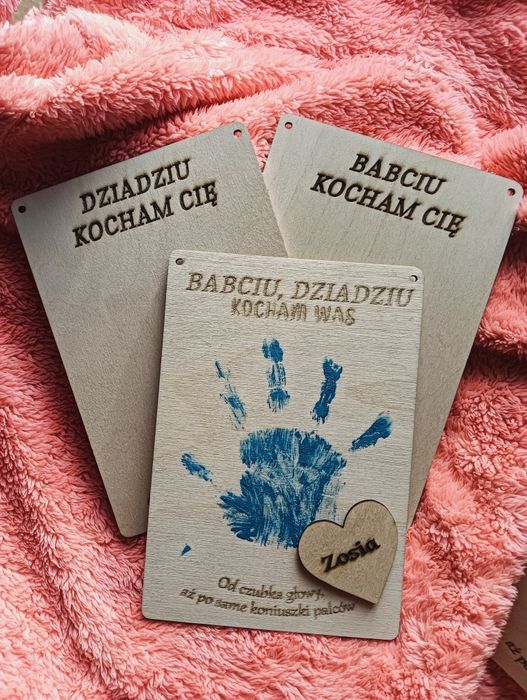 Tabliczka na odcisk dłoni - Dzień Babci i Dziadka - prezent