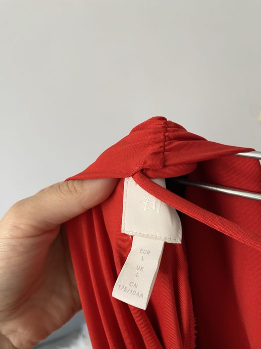 H&M L/40 czerwone body z długimi rękawami