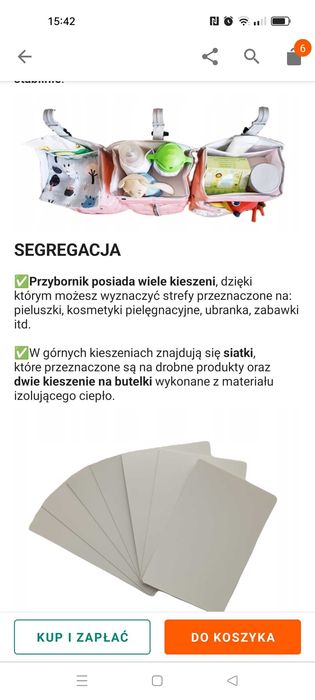 Organizer na łóżeczko