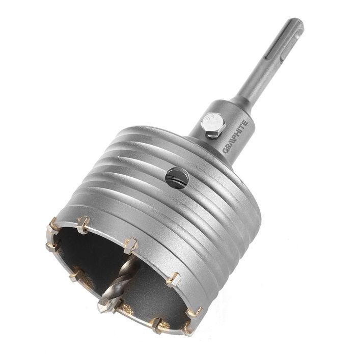 Otwornica Widiowa 80Mm Z Adapterem Sds+ Oraz Wiertłem Pilotującym