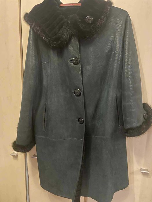 дублянка-шуба двостороння (натуральна, оторочка норкою)