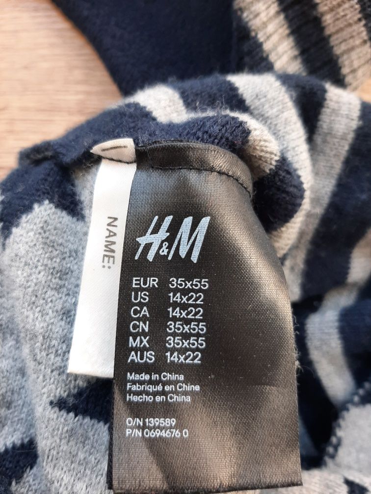 Komplet H&M zimowy 110/128 czapka+ komin+ rekawiczki