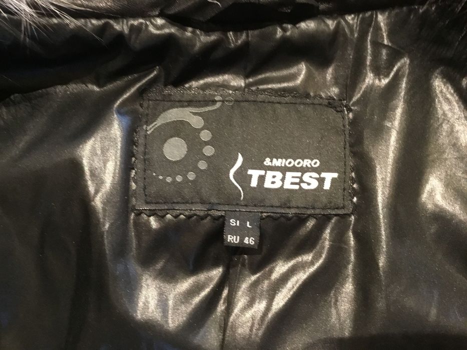 Женский кожаный пуховик