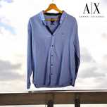 Armani Exchange koszula męska XL niebieska slim fit bawełna stan ideal