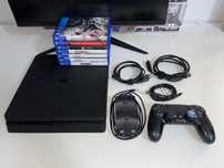 Konsola PS4 slim 500gb: pad, 7 gier, ładowarka