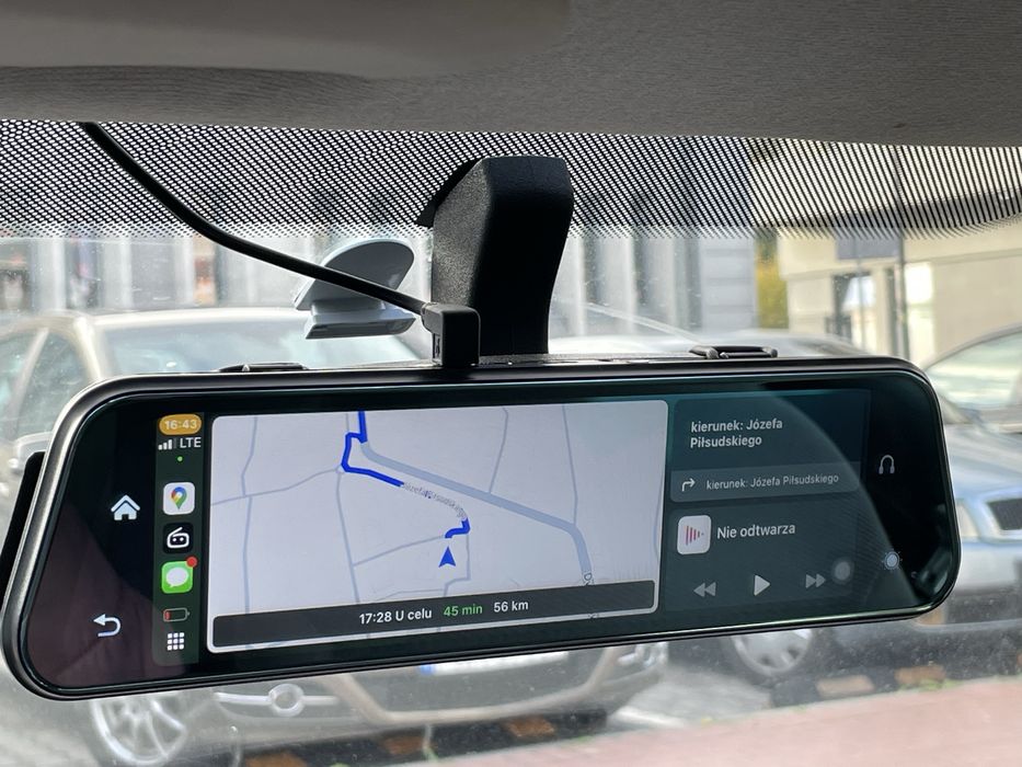 Wideorejestrator 4K lusterko Android auto/ CarPlay kamera/Yanosik