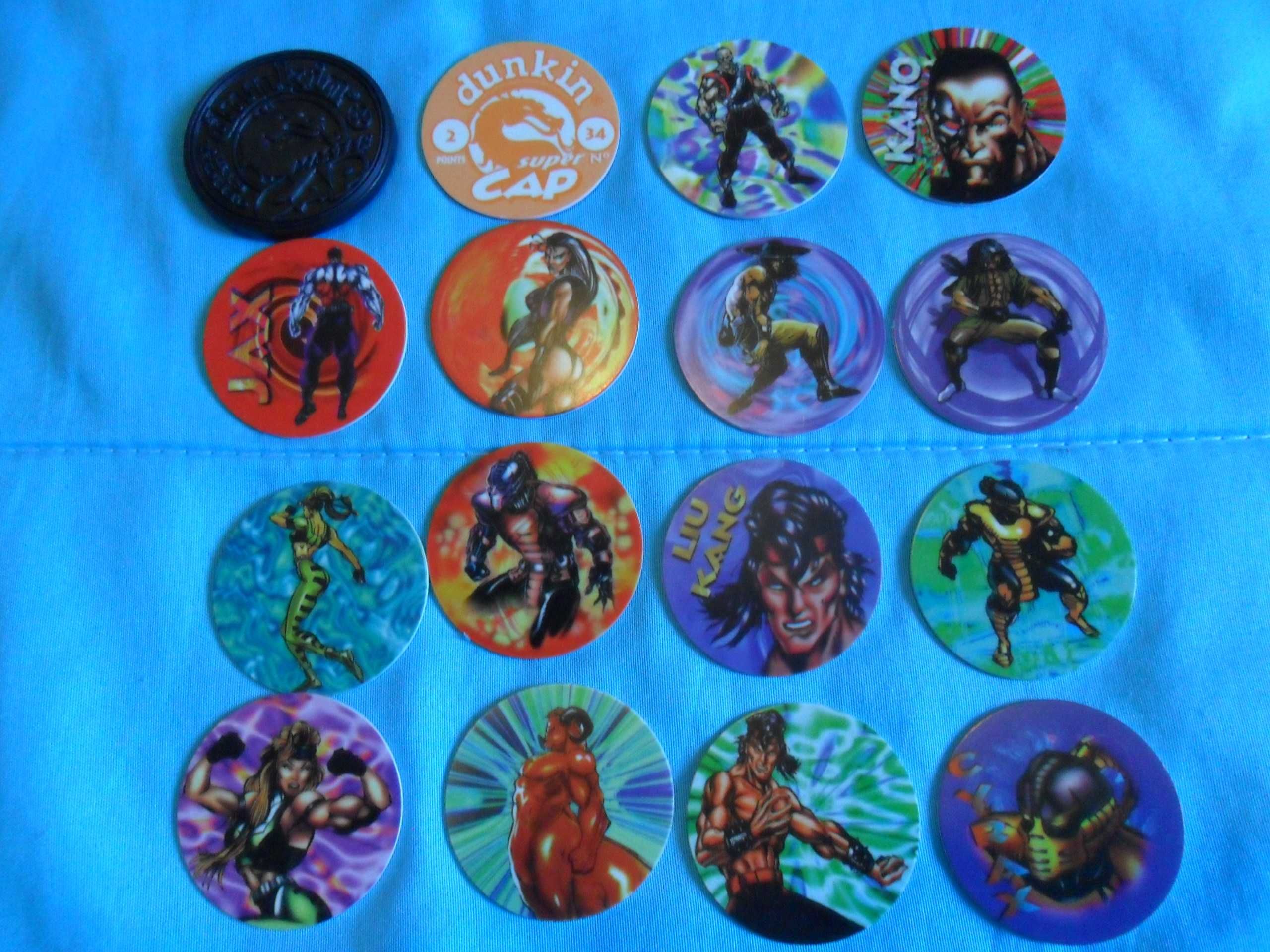 Diversos Tazos - "Rei Leão", "Casper", "Mars" e "Mortal Kombate".