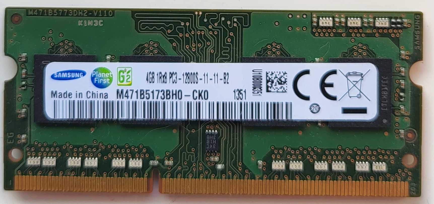 Pamięć RAM DDR3  4GB PC3 12800S 1600 MHz Samsung - do laptopa