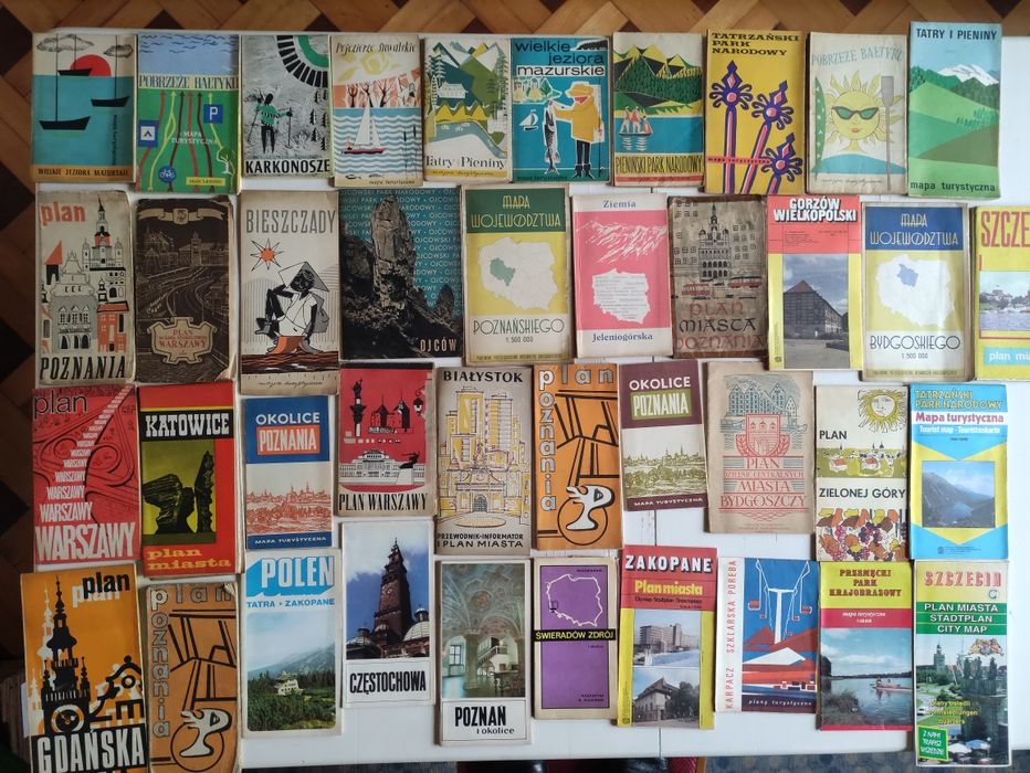 Mapy Polski PRL miast i krain geograficznych