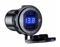 Metalowa ładowarka samochodowa 2x USB QC3.0 szybkie ładowanie ttst1221